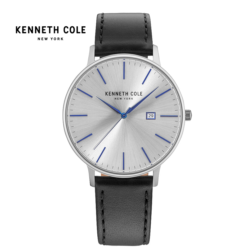 KennethCole春夏新款手表男士皮带石英表时尚简约单历防水腕表潮KC15059006