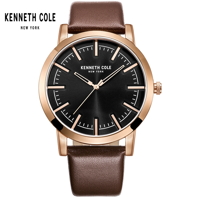 KennethCole/凯尼斯.克尔男士石英表皮带防水腕表休闲百搭款正品KC10030809