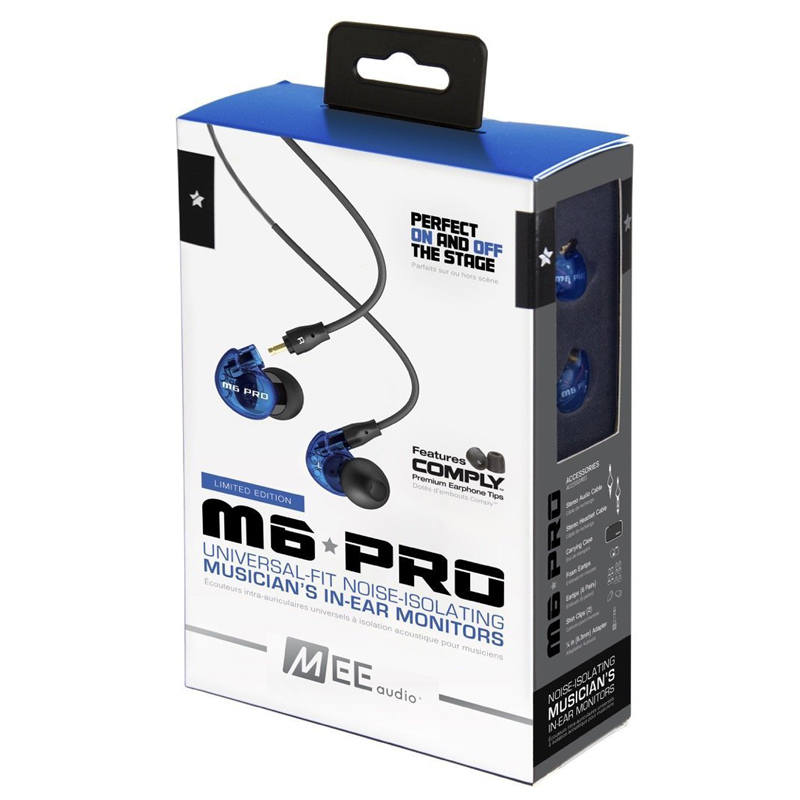 MEEaudio M6Pro 专业舞台监听耳机 HiFi入耳式运动立体声音乐耳机 透蓝色