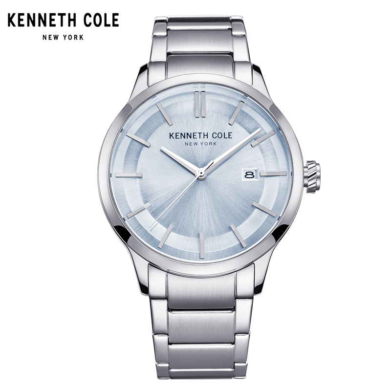 kennethcole/凯尼斯.克尔男士钢带石英表简约三针单历情侣手表男KC10030800M