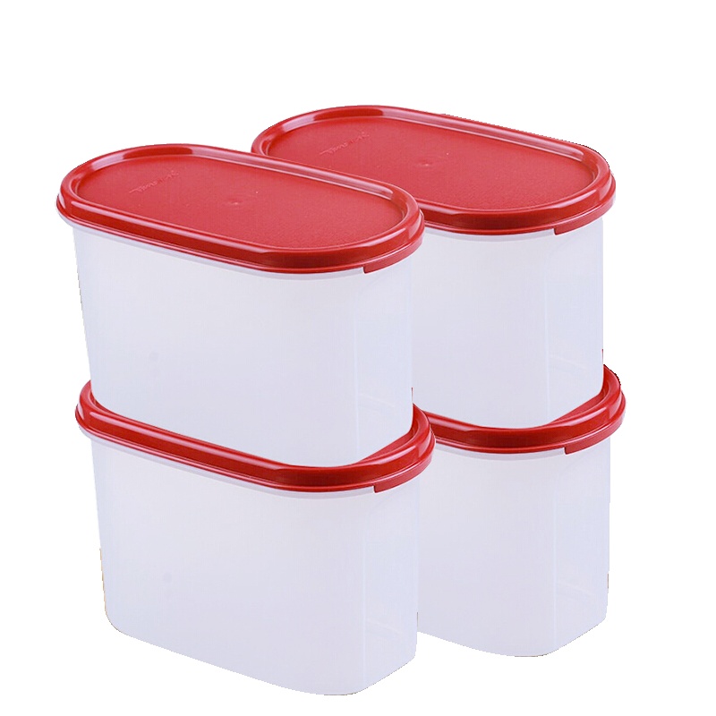 特百惠(Tupperware)干货储藏盒4件套 特百惠保鲜盒塑料密封盒子1.1L*4只