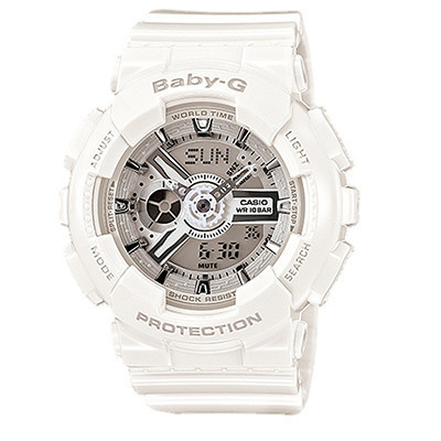 卡西欧(CASIO)手表 BABY-G系列齿轮刻度双显女士手表BA-110-7A3