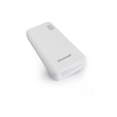 万茂 Onemall T100移动电源 10000毫安 双USB输出 便携式手机移动电源 仿皮纹 充电宝 白色
