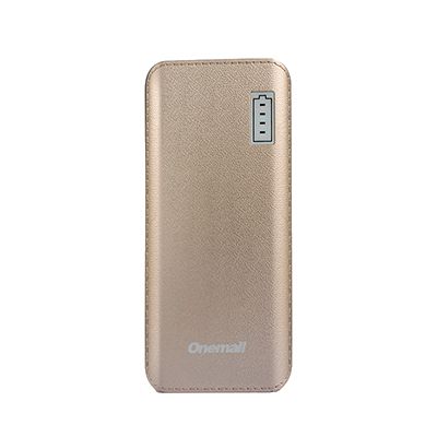 万茂 Onemall T100 10000毫安 金皮纹 双USB输出 便携式手机移动电源 仿皮纹 充电宝 全新A品电芯