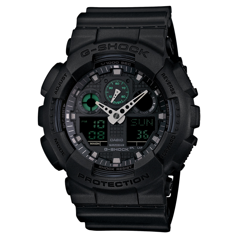 卡西欧(CASIO)男表 G-SHOCK户外运动硬碰硬防震防水男士手表 GA-100MB-1A