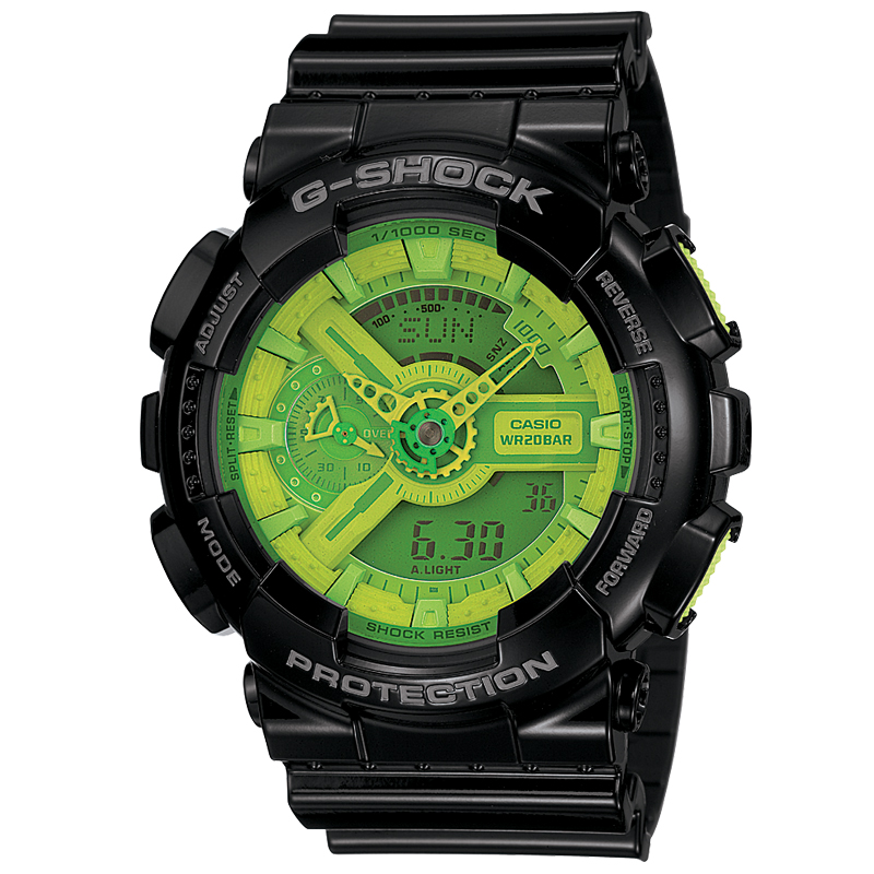 卡西欧(CASIO)手表 G-SHOCK街头时尚炫彩双显多功能男表GA-110B-1A3
