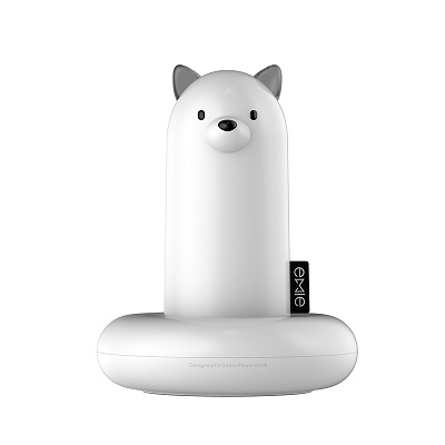 亿觅(emie) 萨摩卡通便携充电宝 5200毫安 迷你可爱移动电源 小白套装版(含底座)