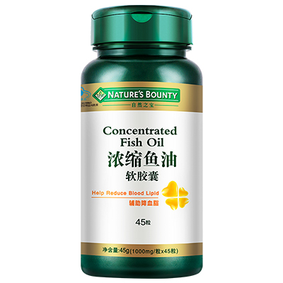 [苏宁超市]自然之宝(Nature's bounty)浓缩鱼油软胶囊1000mg/粒*45粒 辅助降血脂