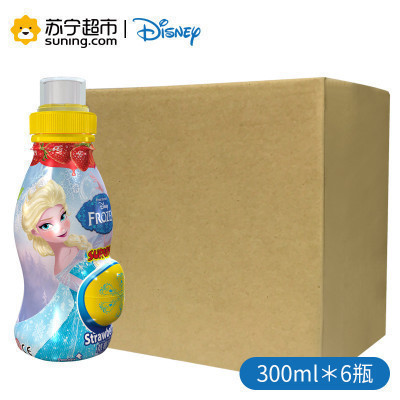 迪士尼(DISNEY)草莓味果汁饮料(冰雪奇缘款)300ml*6瓶 进口 儿童饮料