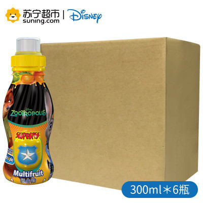 迪士尼(DISNEY)混合味果汁饮料(疯狂动物城款)300ml*6瓶 进口