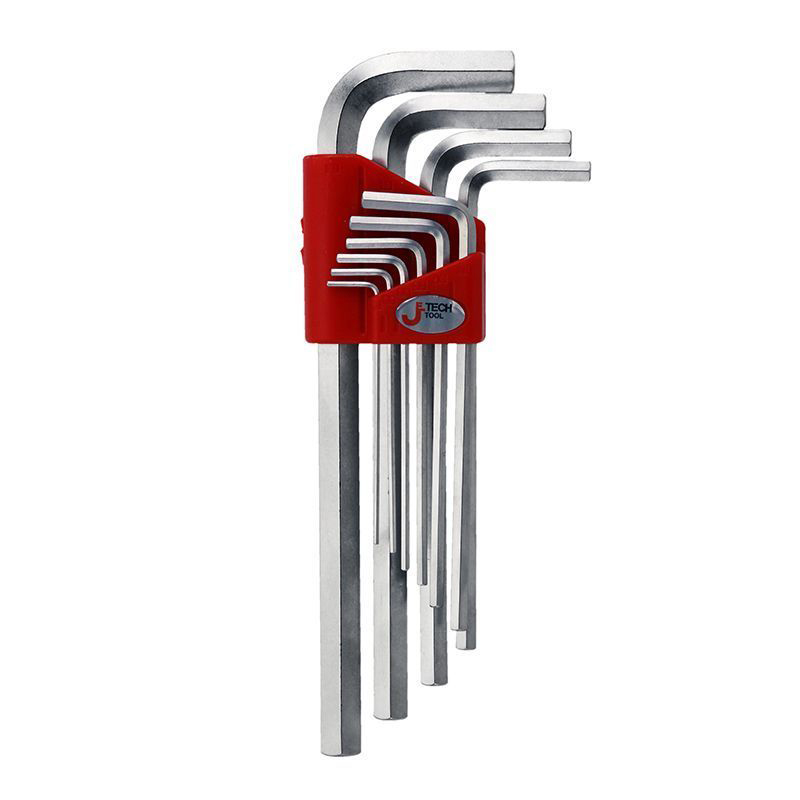 捷科10件平头镀铬内六角组套PL-C10