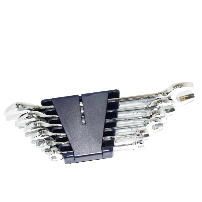 长城精工6件公制平板镜抛双开口扳手组套324106