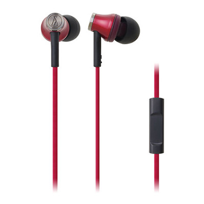 Audio Technica/铁三角 ATH-CK330iS (红色) 线控带麦入耳式耳机 智能手机专用入耳式耳机 防缠