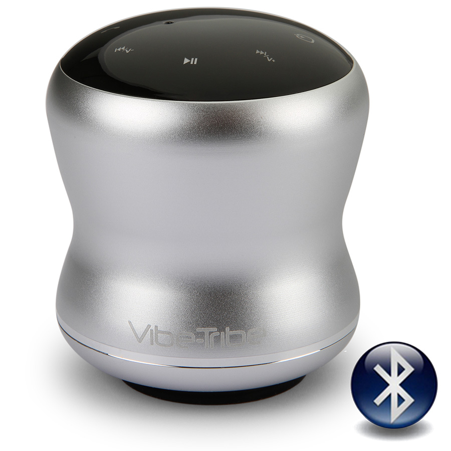 Vibe-Tribe Mamba 意大利进口 3D音效360度立体声共振技术 蓝牙共振音箱(银)