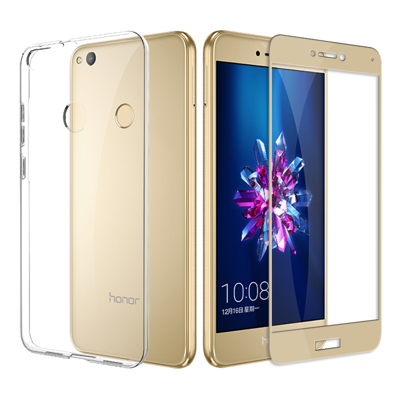 [壳膜套装]荣耀8青春版手机壳 送全屏金色钢化膜 华为手机套 全包防摔系列 软壳/透明 透明软壳+全屏金色钢化膜
