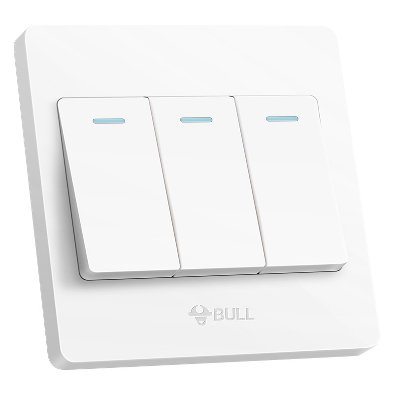 公牛(BULL) 开关插座 G07系列 三开单控开关 86型面板G07K311Y 白色