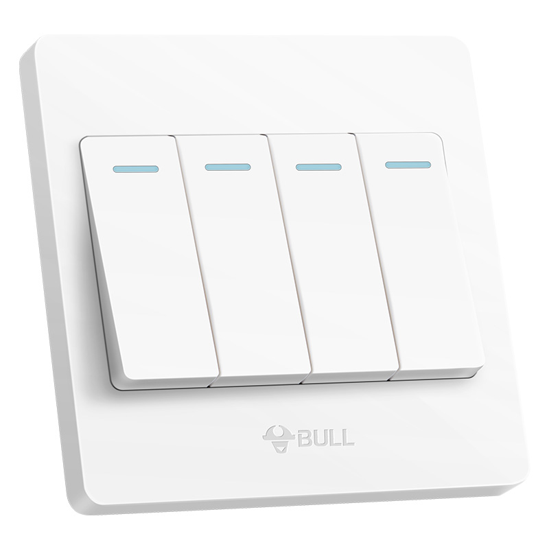 公牛(BULL) 开关插座 G07系列 四开双控开关 86型面板G07K412Y 白色
