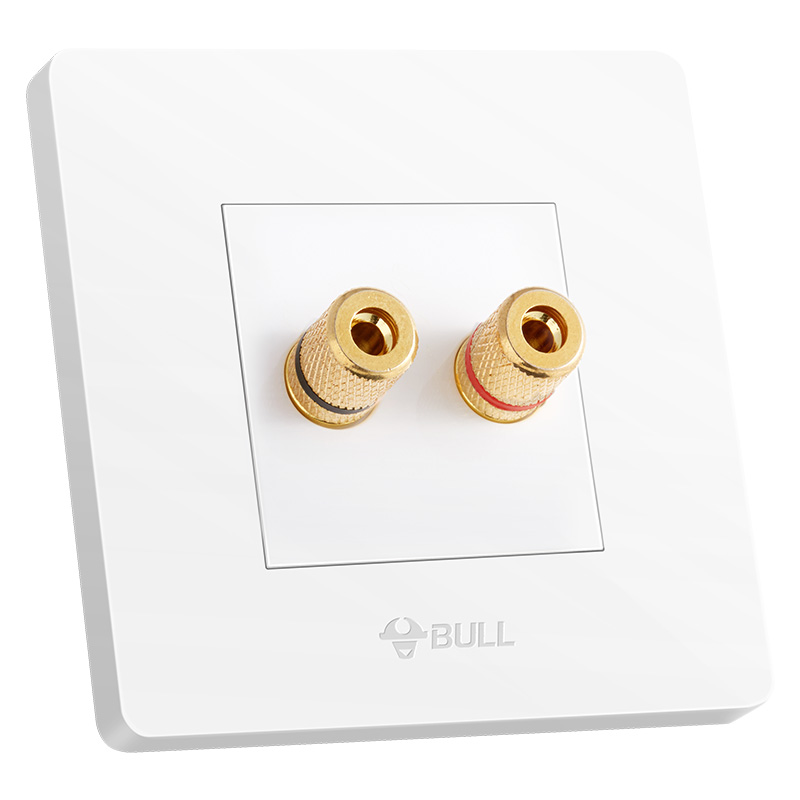 公牛(BULL) 开关插座 G07系列 二位音箱插座 音响音频86型面板G07T106 白色