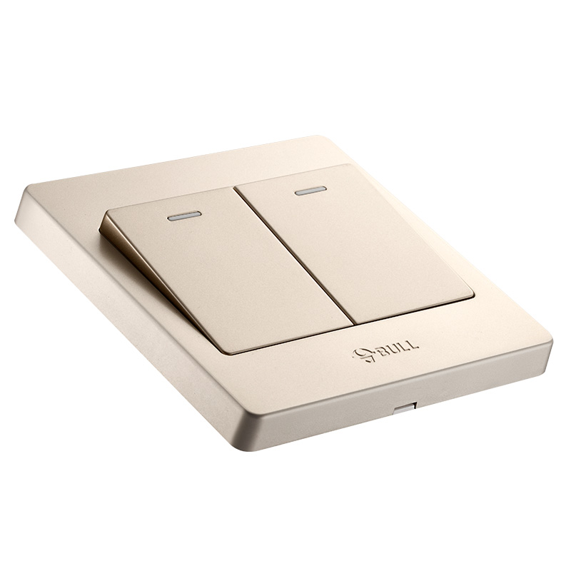 公牛(BULL) 开关插座 G07系列 二开单控开关 86型面板G07K211Y(U6) 香槟金