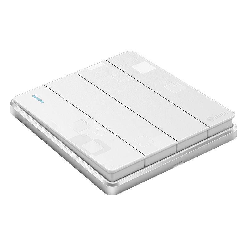 公牛(BULL) 开关插座 G18系列 四开单控开关 大面板带荧光 86型面板G18K411