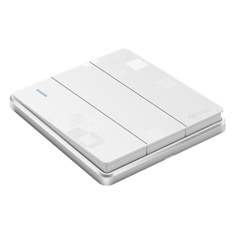 公牛(BULL) 开关插座 G18系列 三开单控开关 大面板带荧光 86型面板G18K311