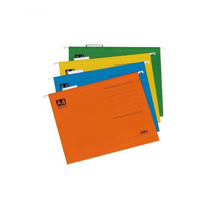 得力5469 挂快劳夹deli吊挂式文件夹FC黄蓝绿红色随机发货 单个