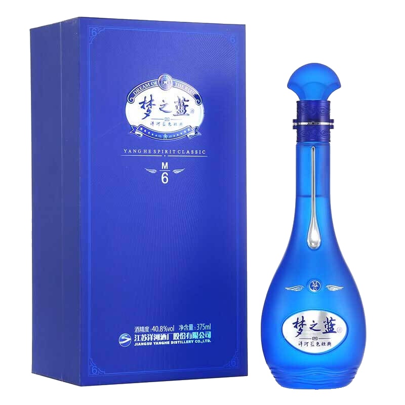 洋河(YangHe)蓝色经典梦之蓝M6 52度375ml单瓶装浓香型白酒(新老包装随机发货)