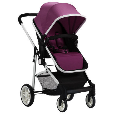 CH Baby晨辉婴宝婴儿推车可换向可坐躺高景观A767A紫色 净重8KG 最大承重25KG