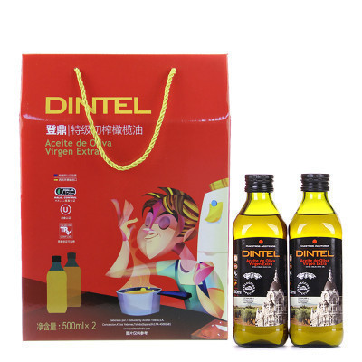 登鼎(dintel) 特级初榨橄榄油 臻享礼盒 500ml*2 西班牙进口