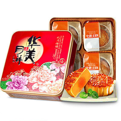 华美礼月传情月饼500g/盒月饼华美出品