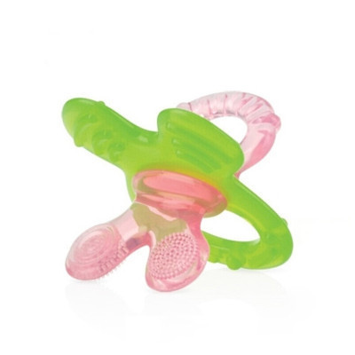 Nuby努比牙胶固齿器 宝宝婴儿咬咬胶玩具 642 绿花盘(Y型款)