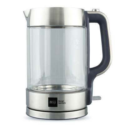 米技(MIJI)电水壶 HK-3301 肖特玻璃 304不锈钢 蓝色发光环 1.8L 烧水壶电热水壶