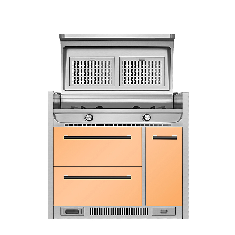 欧恒(OUHENG)集成灶OH-26香槟金双电机集成灶 自动清洗 侧吸下排式油烟机翻盖式正品一体智能环保灶