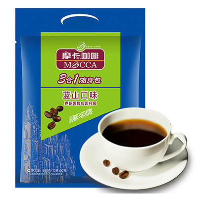 【苏宁超市】摩卡（MOCCA）蓝山口味 三合一速溶咖啡 13G*50包 袋装