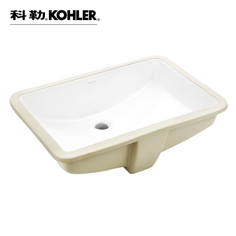 [苏宁自营]科勒拉蒂娜台下盆陶瓷 方形嵌入式洗手盆台盆 卫生间洗脸盆洗面盆2215T