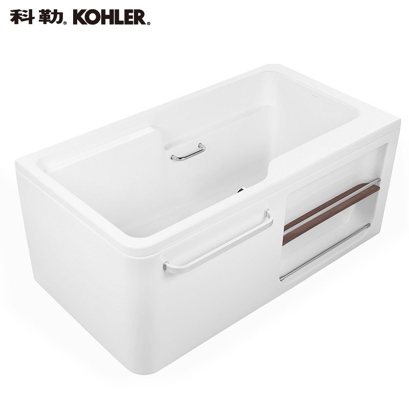[苏宁自营]科勒希尔维1.3米整体化浴缸 压克力浴缸 带排水(右角位)99014T