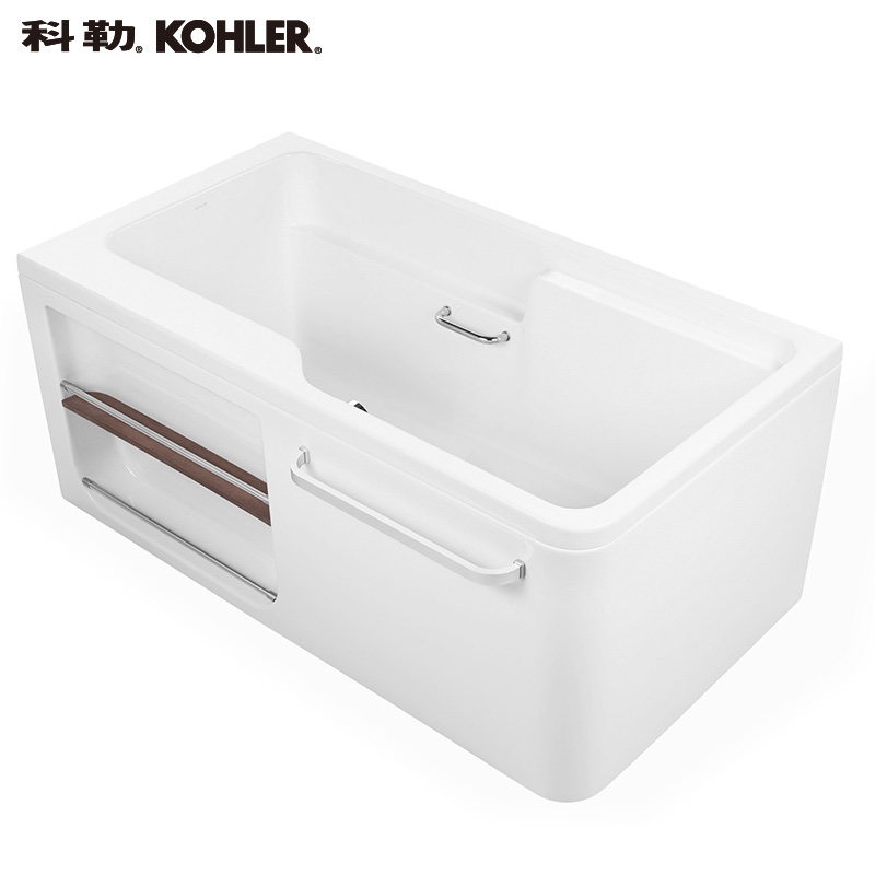 [苏宁自营]科勒希尔维1.5米整体化浴缸 压克力浴缸 带排水(左角位)99017T-0