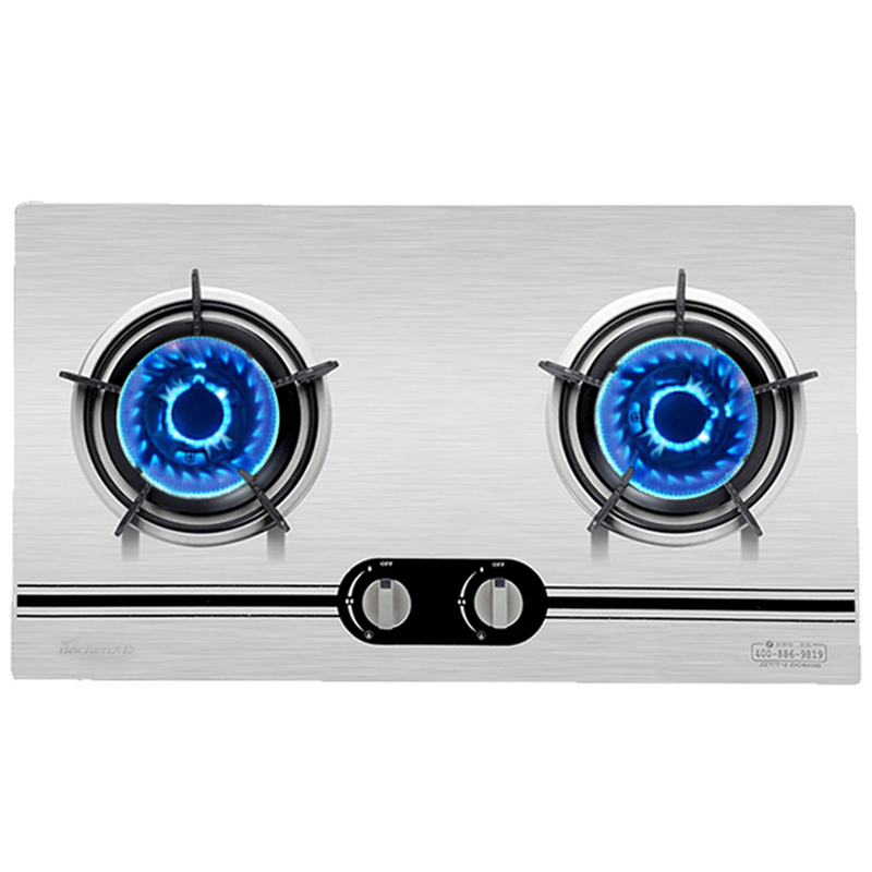 大臣(Dachen)JZY-DC609B燃气灶双眼灶灶具台式嵌入式台嵌两用双灶煤气灶不锈钢面板4.0KW大火力(天然气)