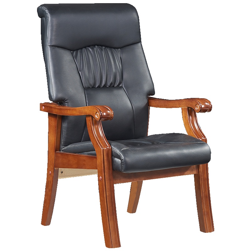 HiBoss 办公家具 办公椅 皮艺老板椅 实木四脚椅 电脑椅会议椅