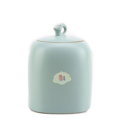 东道茶具 汝窑茶具配件 吉羊三两冰裂釉茶叶罐大容量 精美礼盒包装 陶瓷 其它 否