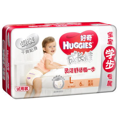 [苏宁自营]好奇(Huggies)银装成长裤L6片 派样装[10-14KG]