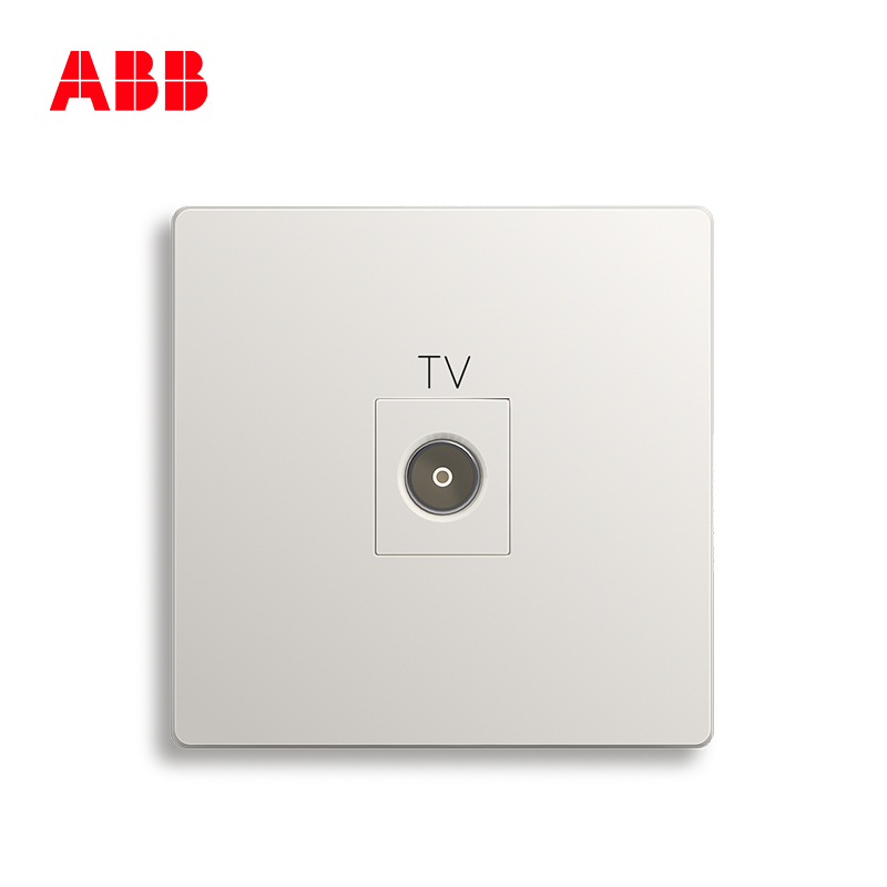 ABB开关插座 轩致无框 雅典白色 一位带分支电视插座AF304