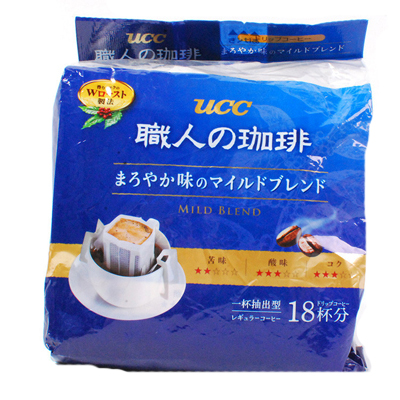 悠诗诗 UCC 职人挂耳式挂耳手冲咖啡醇和口味 7g*18pcs/袋 日本进口咖啡 咖啡粉 常温保存