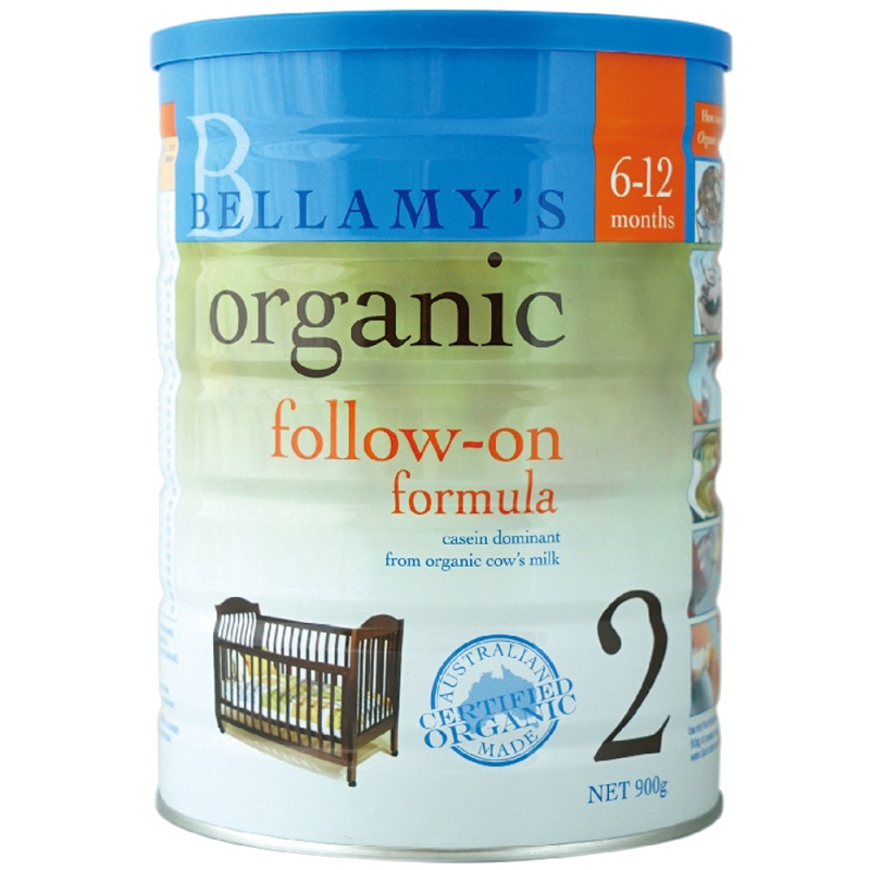 [老包装]贝拉米(Bellamy's) 有机婴幼儿奶粉 2段 ( 6-12个月) 900g/罐