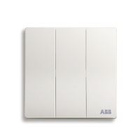 ABB开关插座 轩致无框 雅典白色三位单控开关 16AXAF123