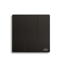 ABB开关插座 轩致无框 星空黑三位双控开关 16AXAF121-885