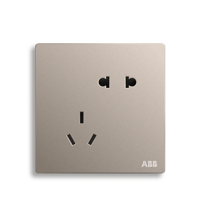 ABB开关插座 轩致无框二位中标 二三极插座10AAF205-PG