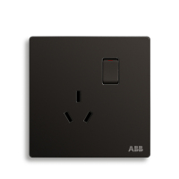 ABB开关插座 轩致无框一位中标带开关三孔插座10AAF223-885