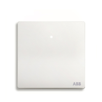 ABB开关插座 轩致无框 雅典白色一位单控带灯开关16AXAF181