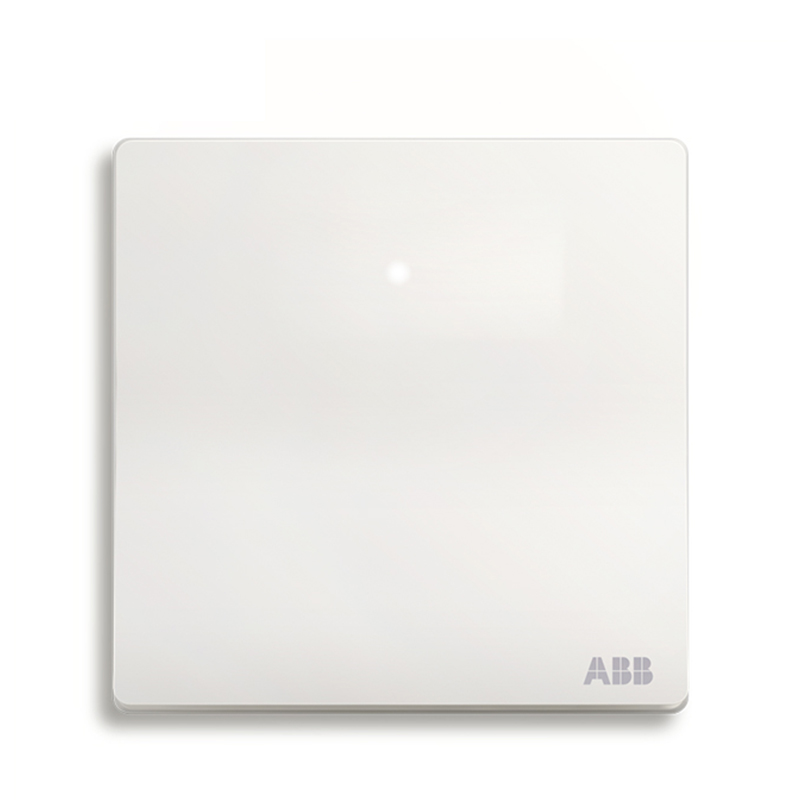 ABB开关插座 轩致无框 雅典白色一位双控带灯开关16AXAF167